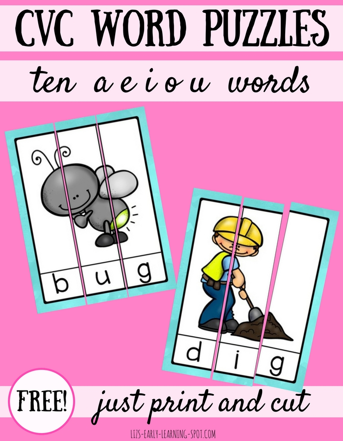 Cvc Word Puzzles Free Printable