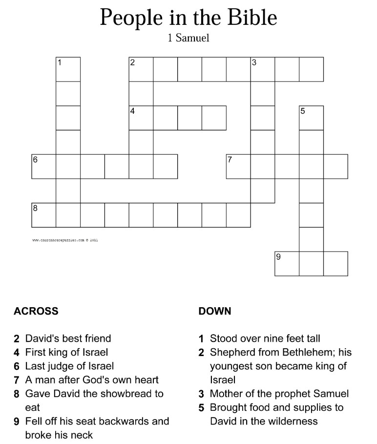 Free Christian Crossword Puzzles Printable
