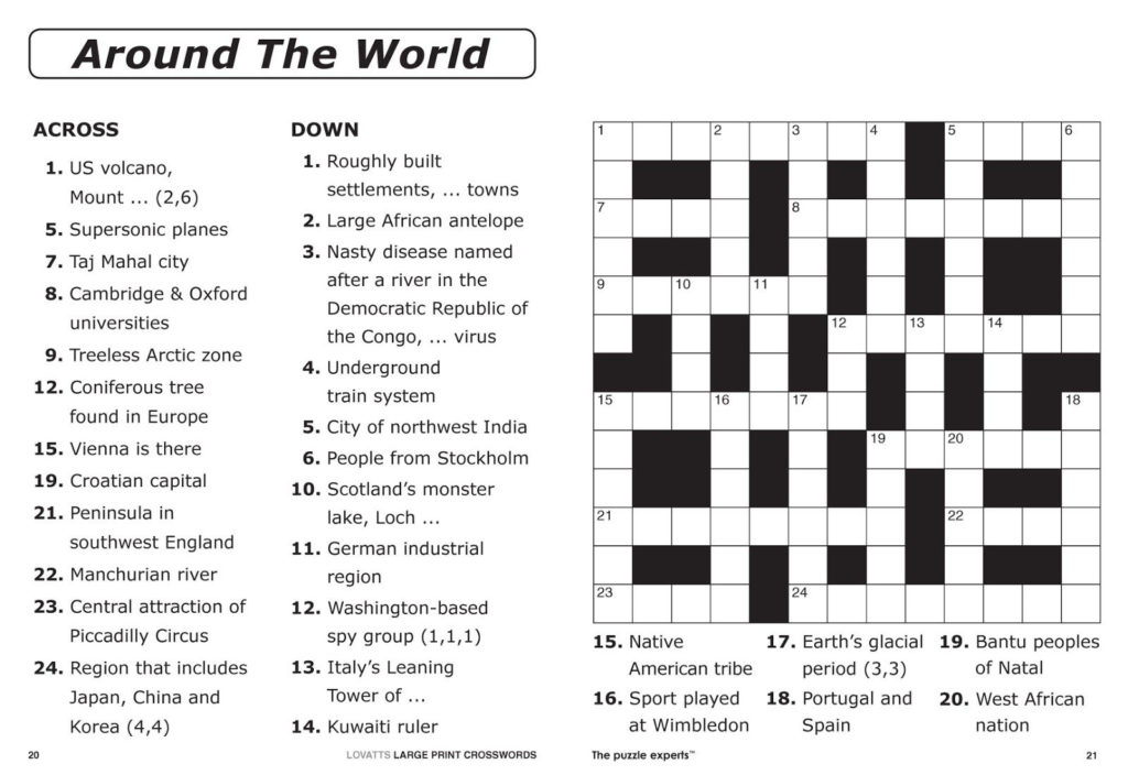15 X 15 Printable Crosswords Printable Crossword Puzzles