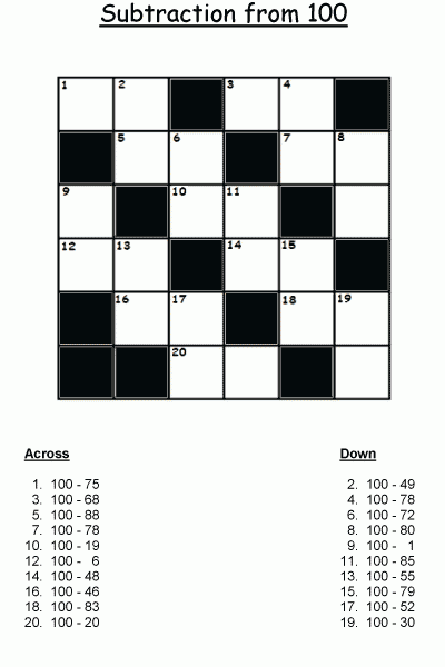 20 Easy And Interactive Math Crossword Puzzles