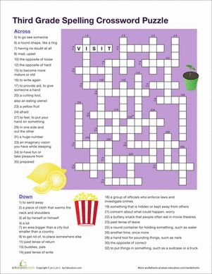 3rd Grade Crossword Puzzles Printable Free