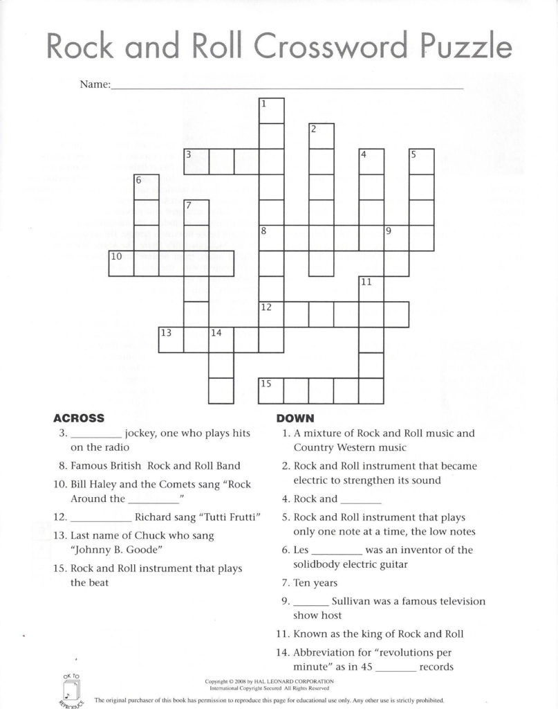 Printable Crossword Puzzles 4th Grade