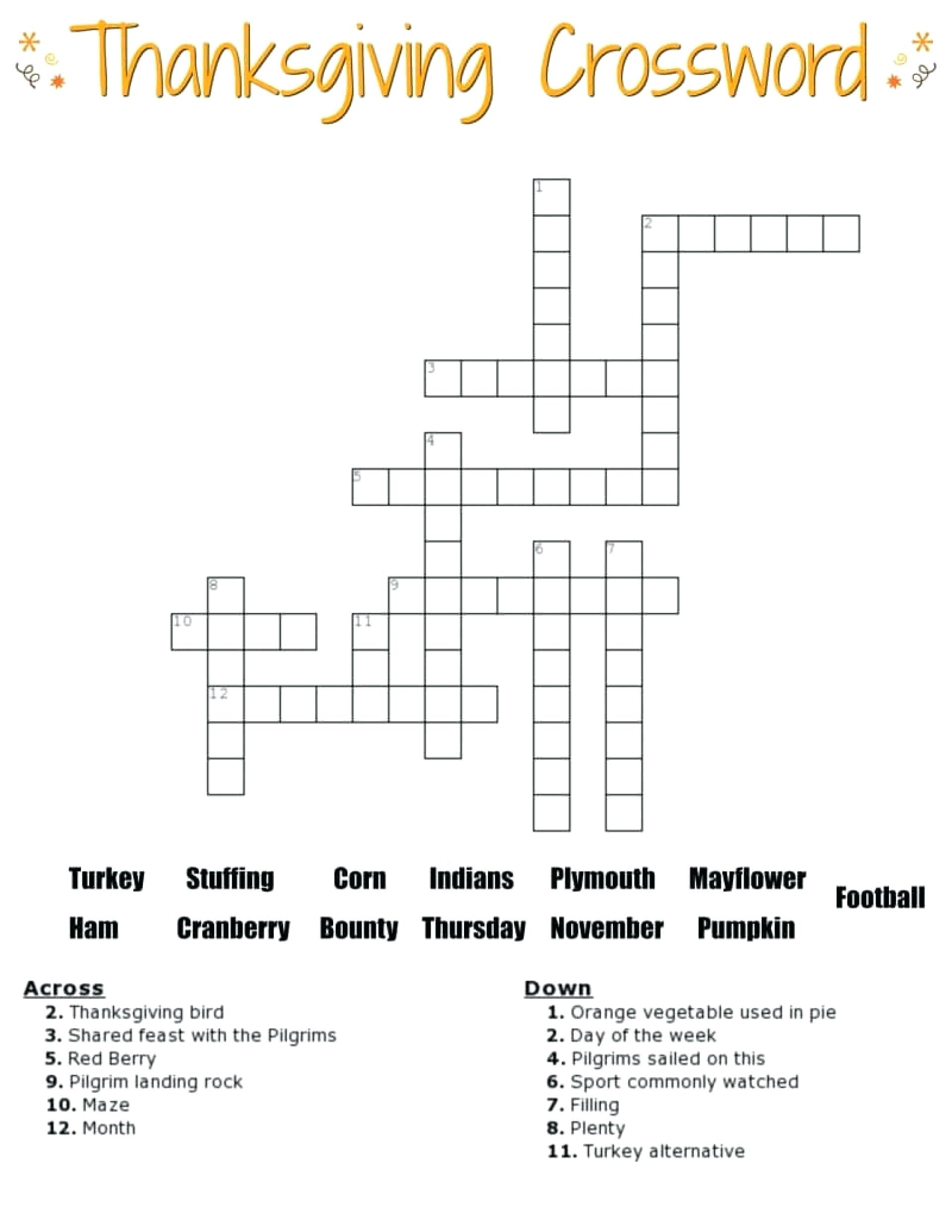 Free Printable 4th Grade Crossword Puzzles