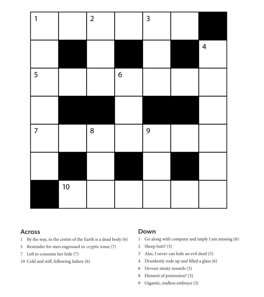 Printable Easy Crossword Puzzles For Beginners