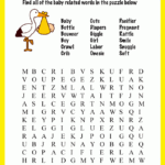 Baby Shower Word Search