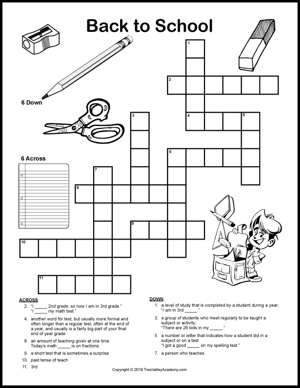 Free Printable Crossword Puzzles For Grade 3