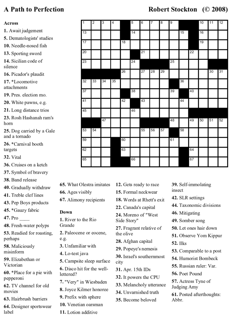 Beekeeper Crosswords Blog Archive Puzzle 48 A Path