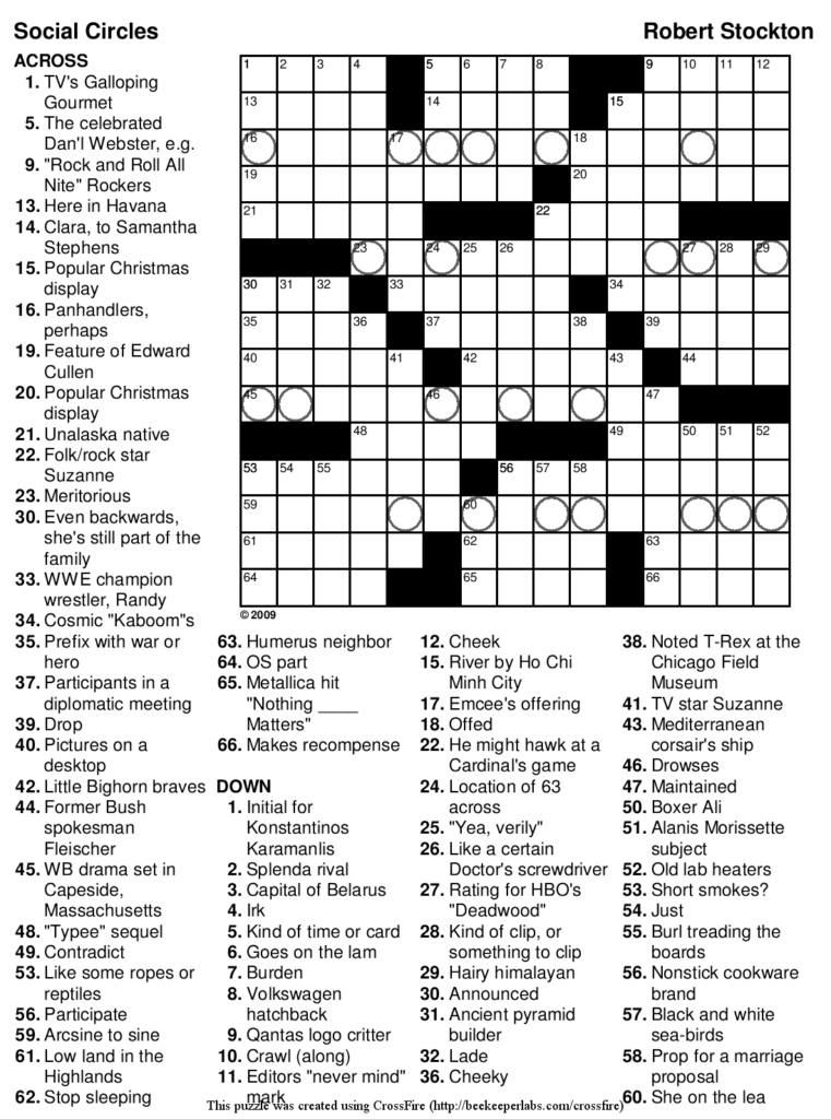 Free Crossword Puzzle Games Printable