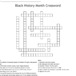 Black History Month Crossword Puzzles Printable