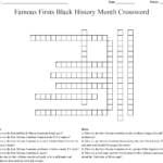 Black History Month Crossword Puzzles Printable