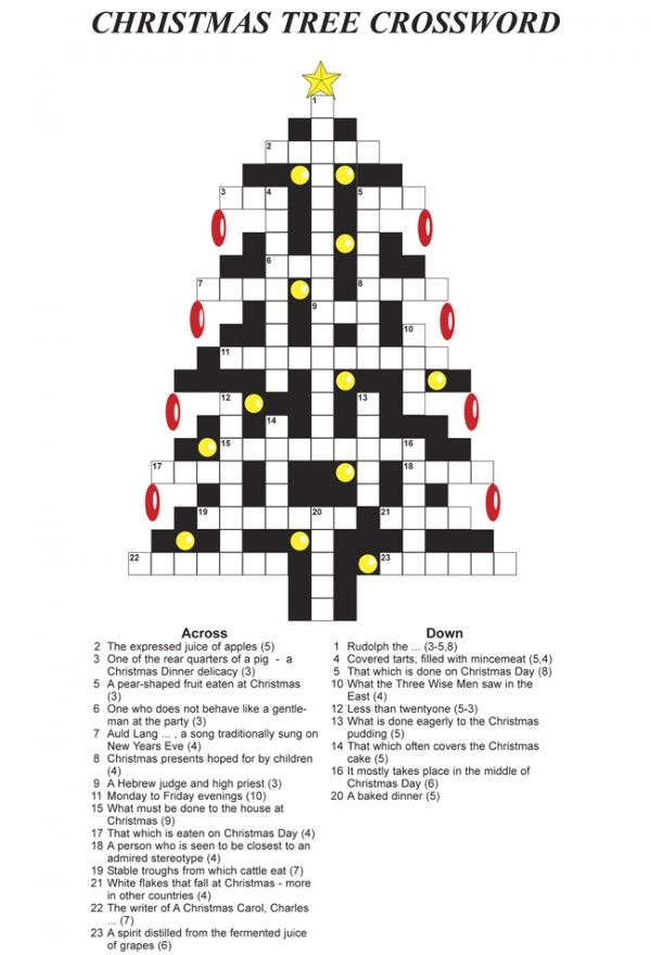 Printable Holiday Crossword Puzzles For Adults With Answers