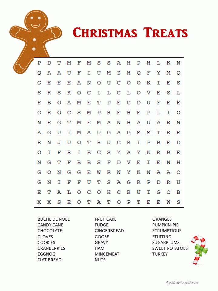 Christmas Foods Word Search Christmas Puzzle Christmas