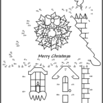 Christmas House Dot To Dot Christmas Coloring Pages