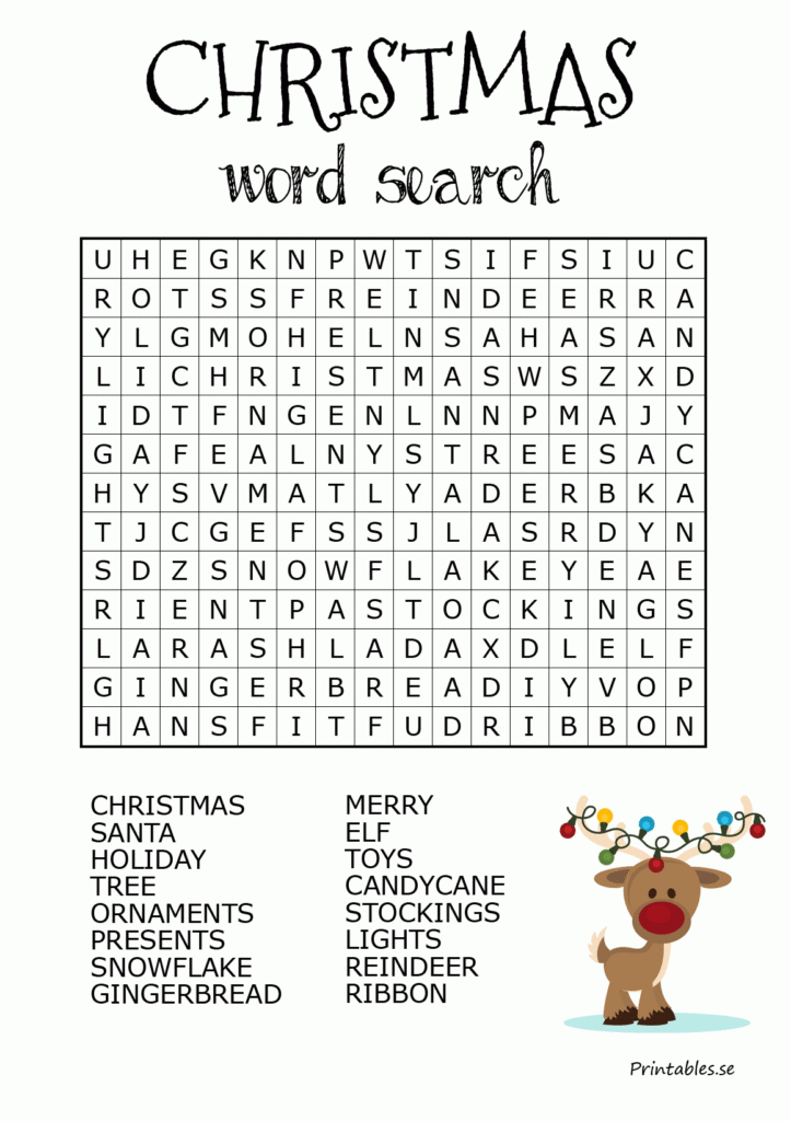 Christmas Inspired Word Search 1 Free Printable