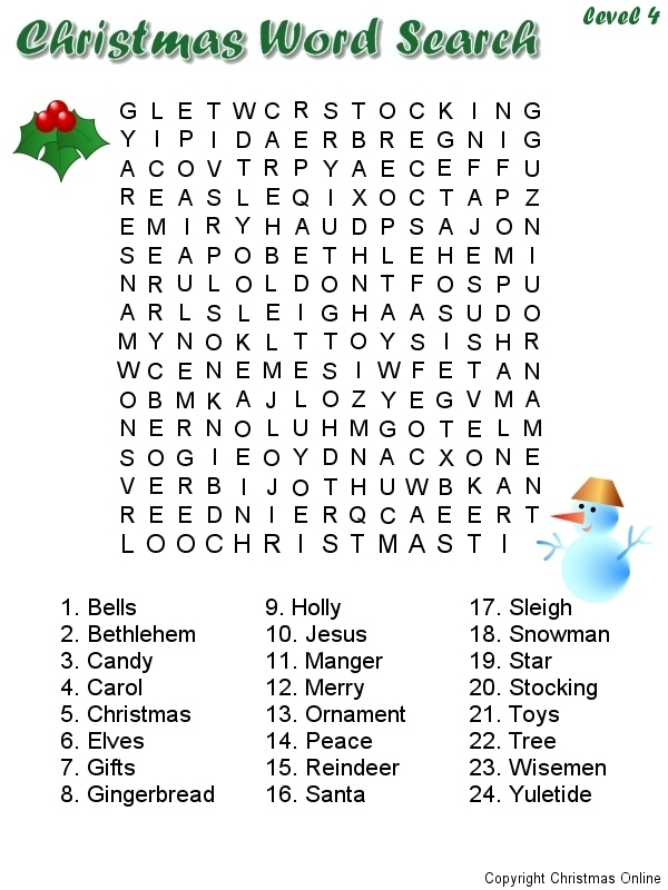 Christmas Wordsearch Coloured Kisses Corner S