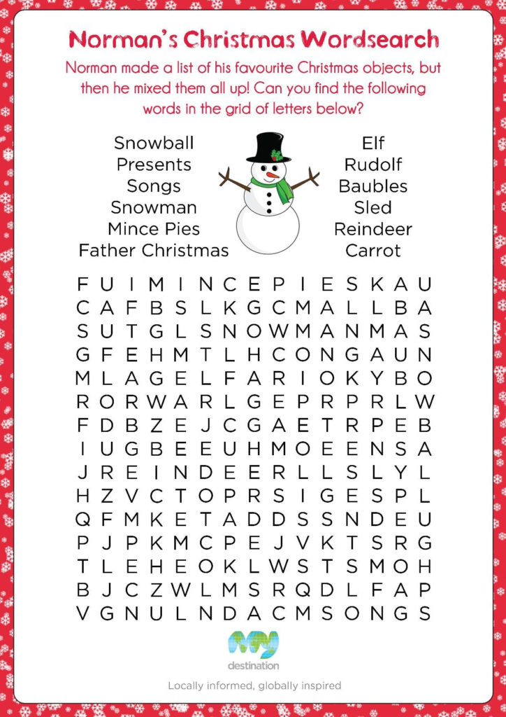 Christmas Wordsearch Download This Puzzle For Free At The