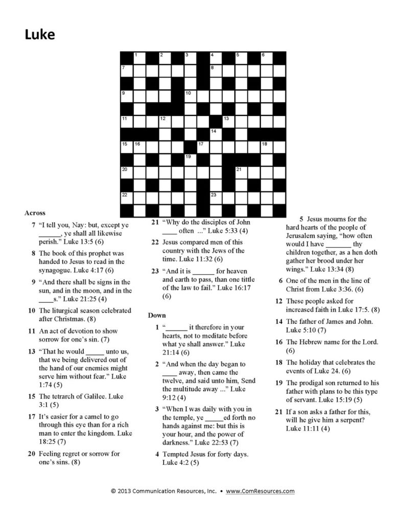 Crossword Puzzle Easy Printable Puzzles For Seniors