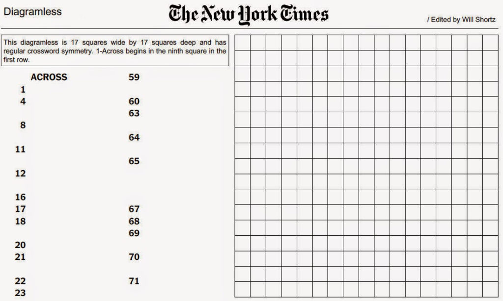 Diagramless Crosswords Introduction To Diagramless Puzzles