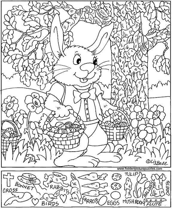 Easter Bunny Jpg 575 696 Pixels Hidden Picture Puzzles