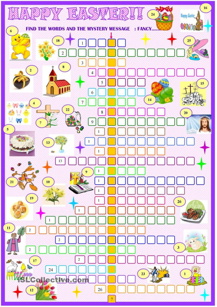 Easter Crossword Puzzle ESL Worksheet Of The Day By