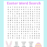 Easter Word Search Free Printable Worksheet For Kids