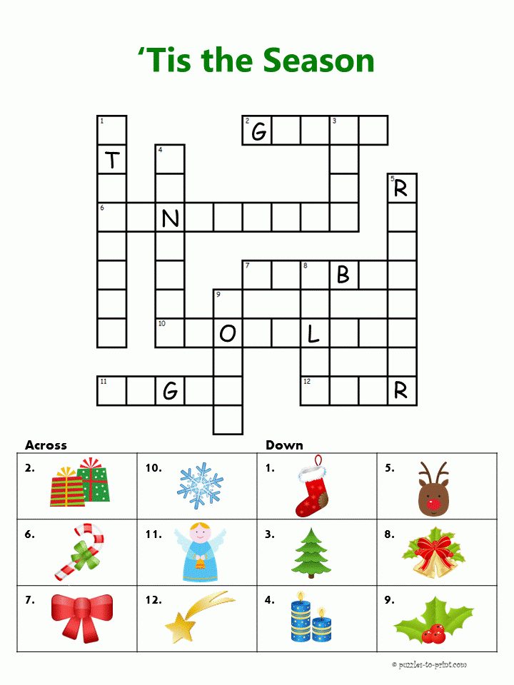 Easy Christmas Crossword Christmas Crossword Christmas