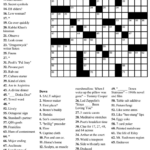 Easy Crossword Puzzles Printable Daily Template