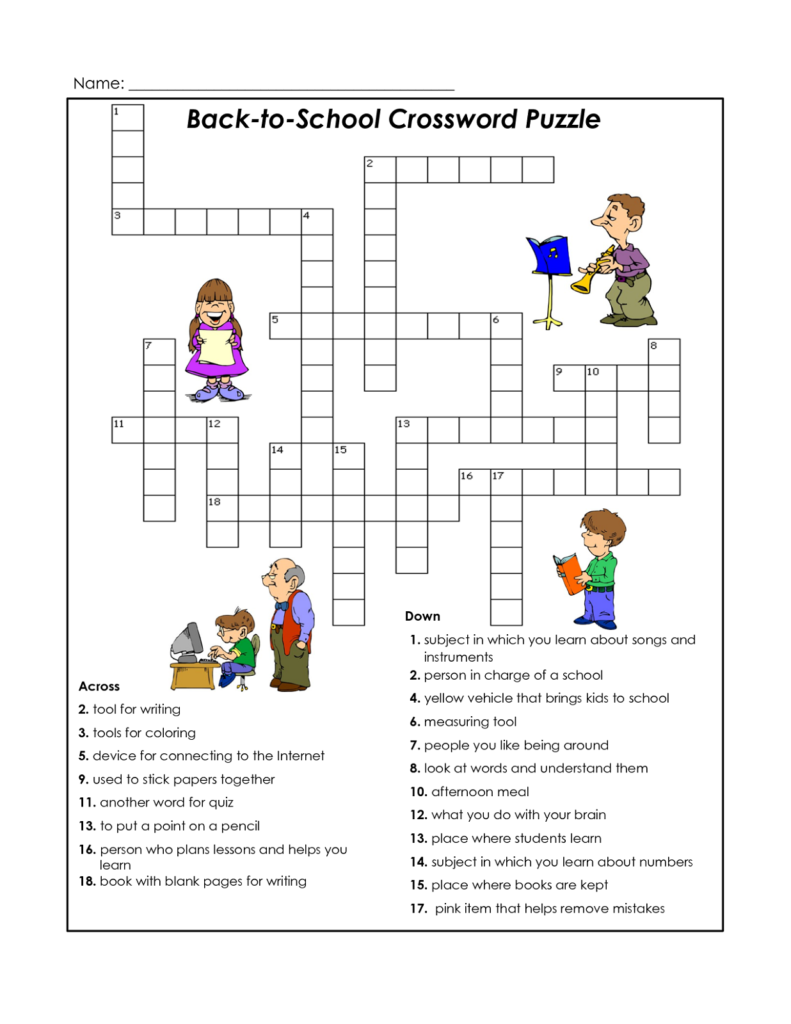 Easy Crosswords Puzzles For Kids Activity Shelter