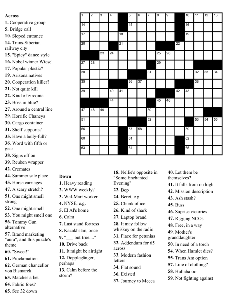 Printable Crossword Book