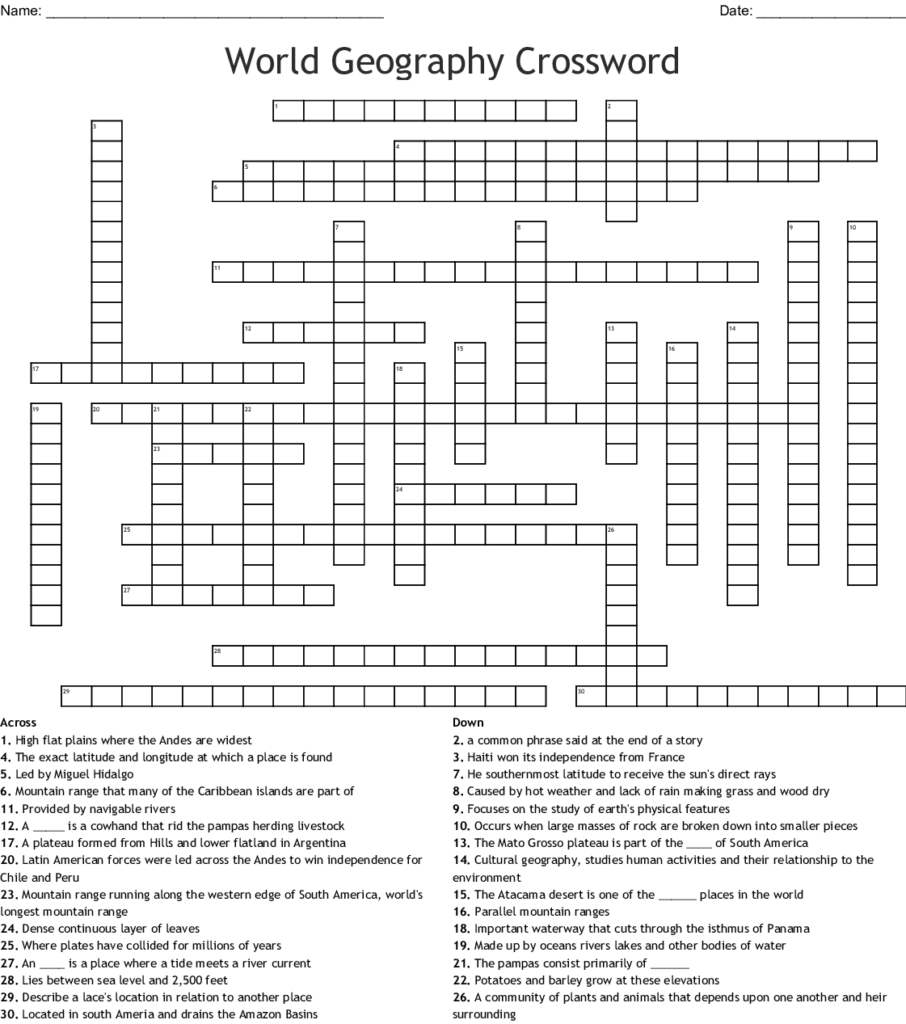 Fill Free To Save This Historical Crossword Puzzle To Your