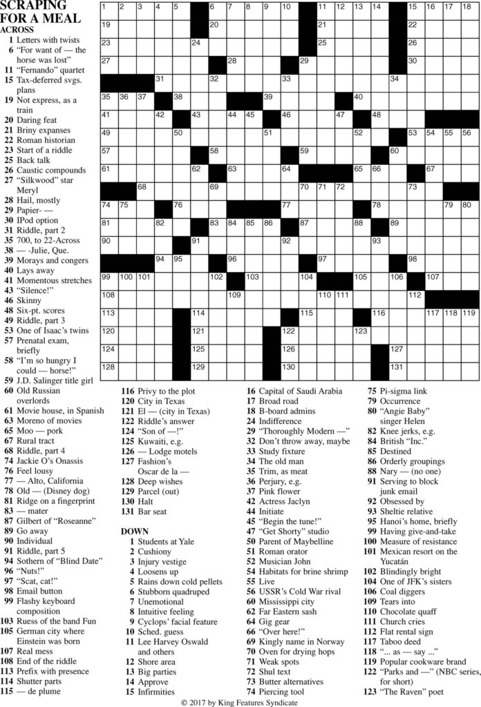 Printable Frank Longo Crossword Puzzles