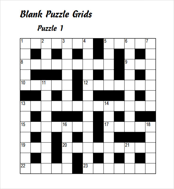 Printable Blank Crossword Puzzle Template