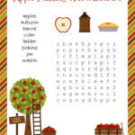 FREE Fall Festive Apple Picking Word Search Printable