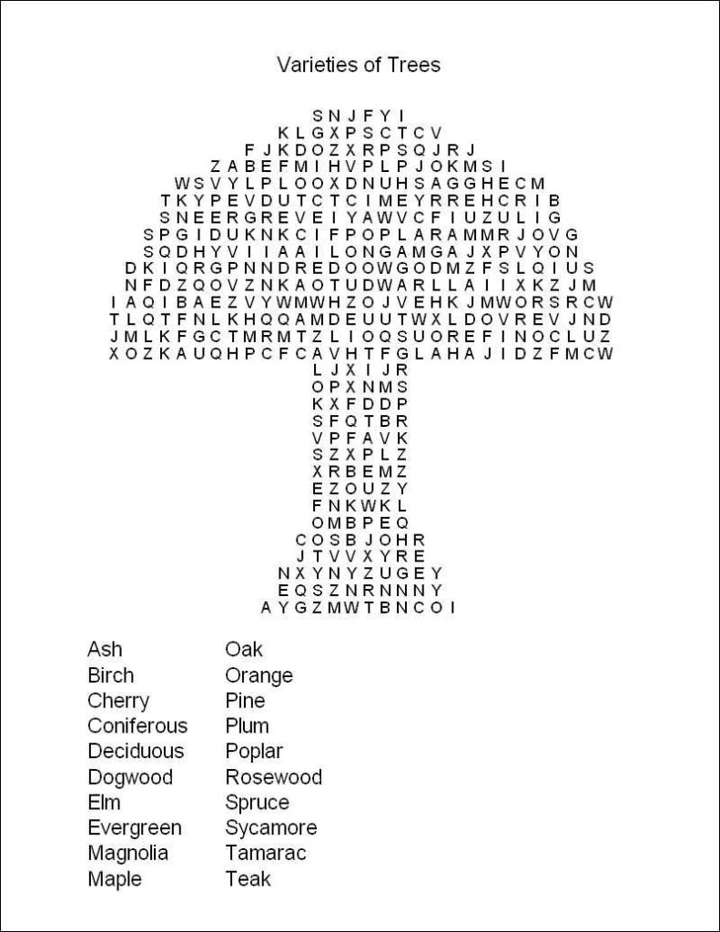 Free Large Print Word Search Puzzles For Seniors Printable