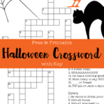 Free Printable Halloween Crossword Puzzle With Key
