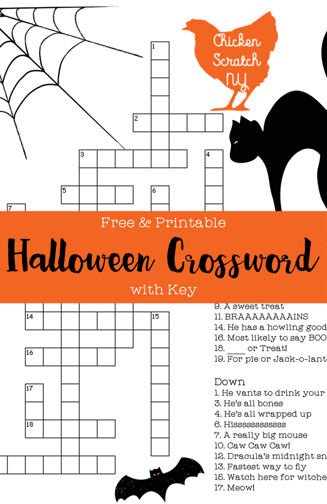 Free Printable Halloween Crossword Puzzles