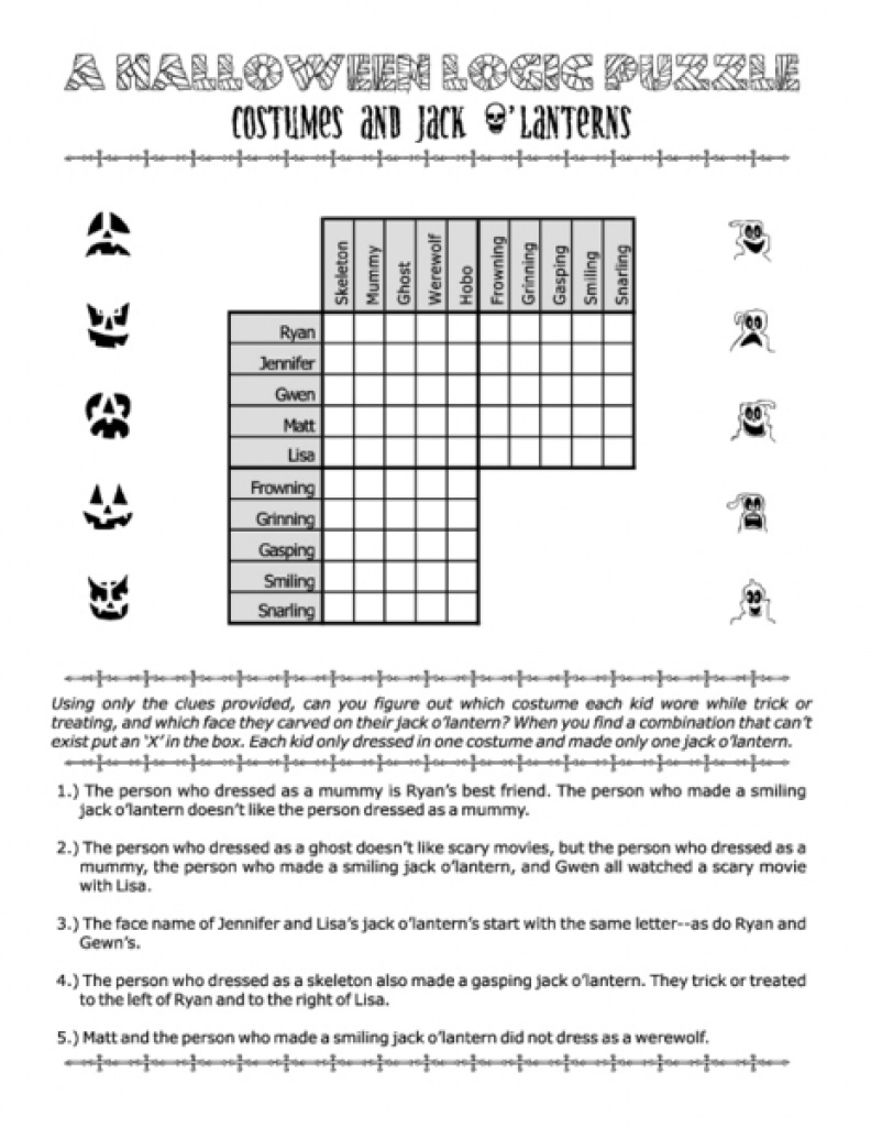 Free Printable Logic Puzzle Worksheets Printable