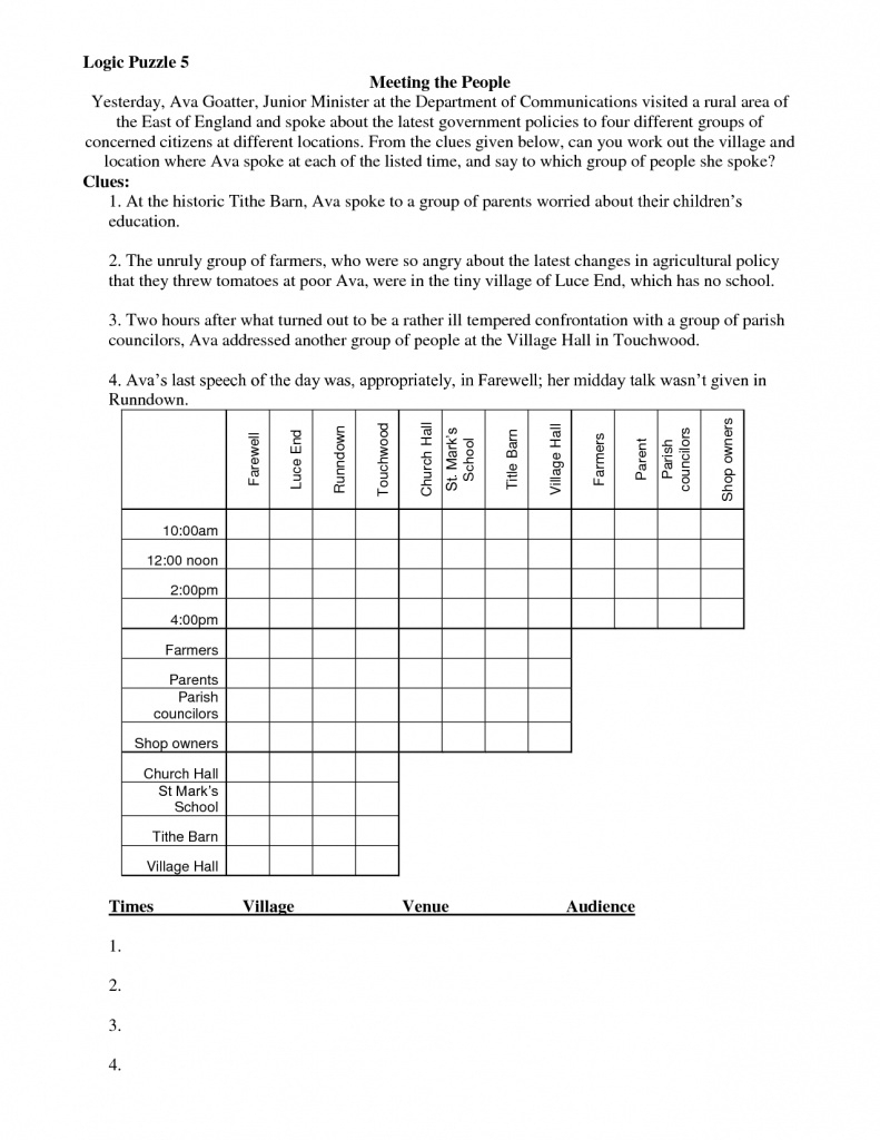 Free Printable Logic Puzzles Pdf