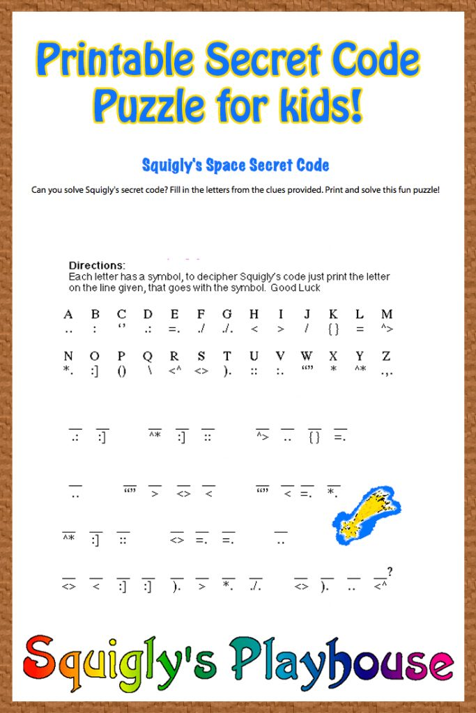 Free Printable Secret Code Word Puzzle For Kids This