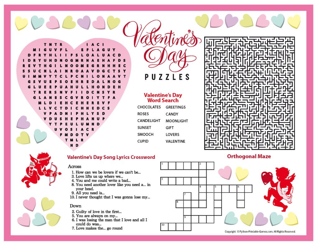 Free Printable Valentine S Day Puzzles Valentines