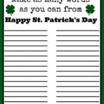 Free St Patrick S Day Word Puzzle Printable St Patrick