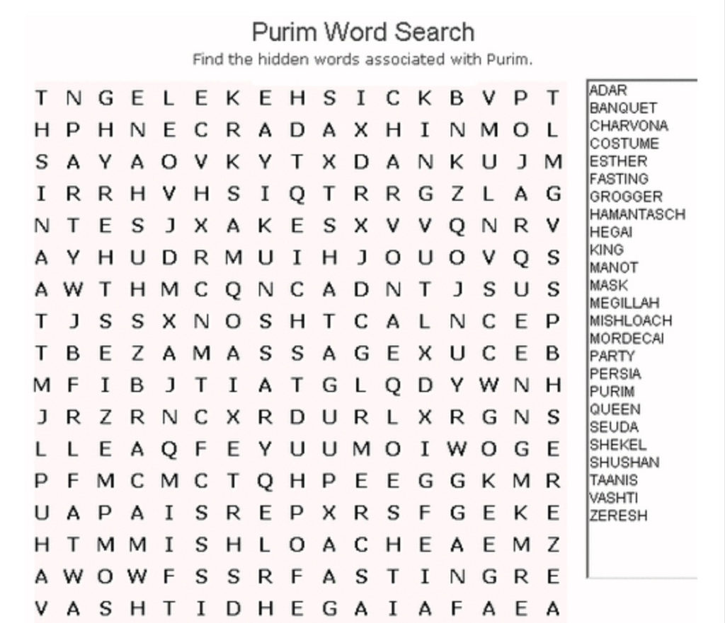 Free Printable Word Find Puzzles