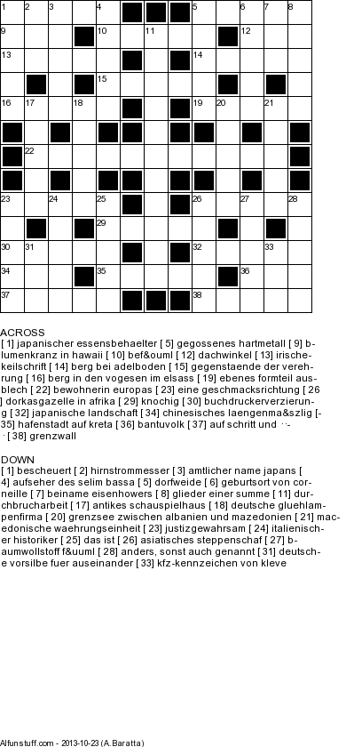 Printable German Crossword Puzzles