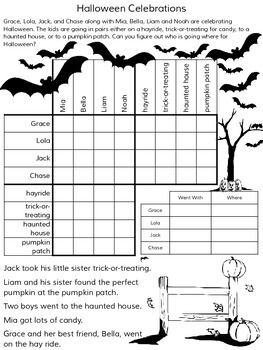 Halloween Logic Puzzles 5 Puzzles No Prep By Secret