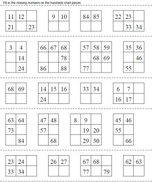 Hundreds Chart Pieces Puzzle I Did These With My 2nd