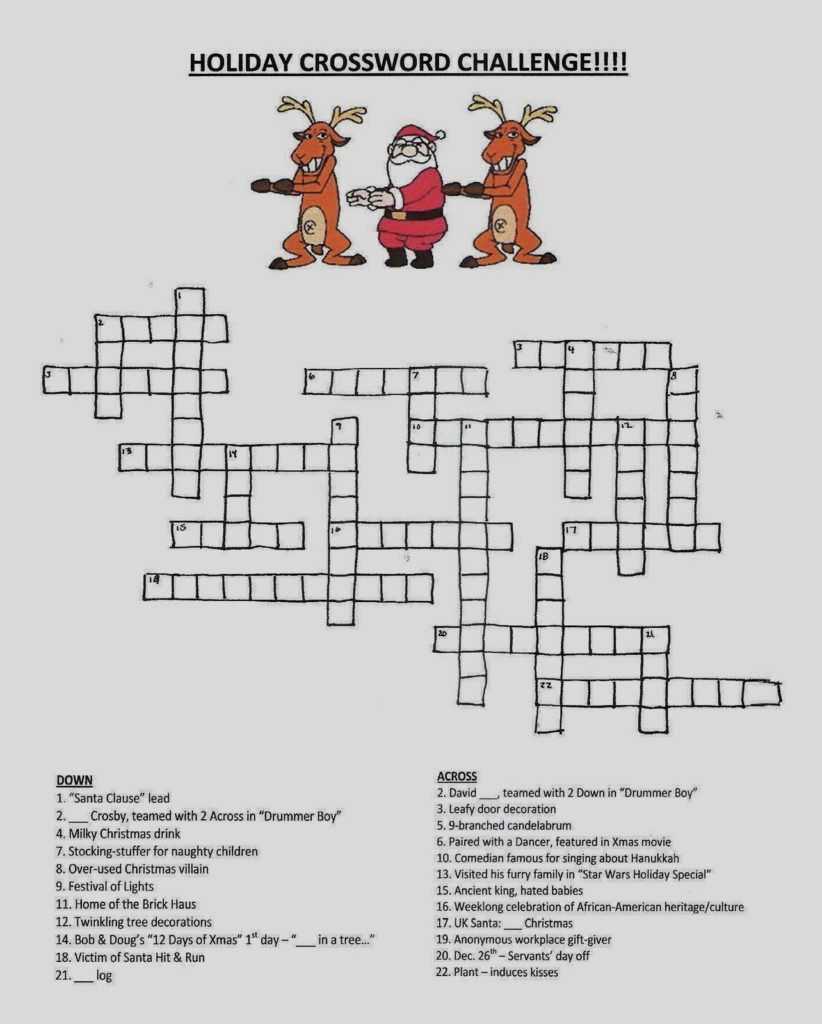 Printable Holiday Crossword Puzzles