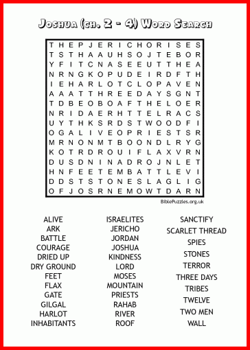 Bible Word Search Puzzles Free Printable