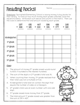 Math Logic Puzzles 3rd Grade Enrichment By Christy Howe