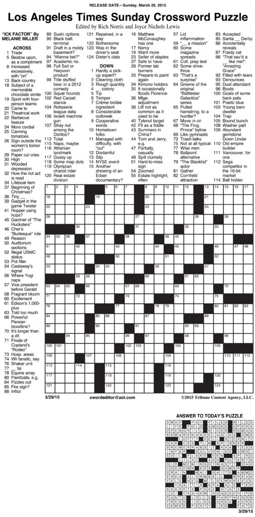 New York Times Sunday Crossword Printable Rtrs Online