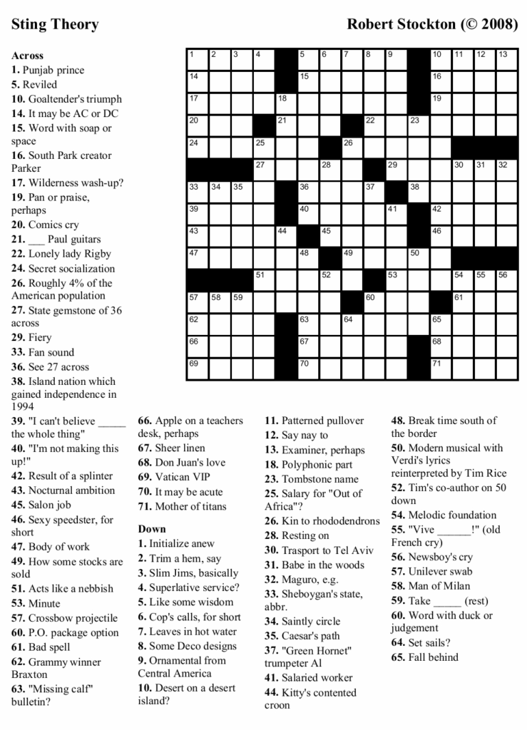 Nytimes Free Crossword Printable